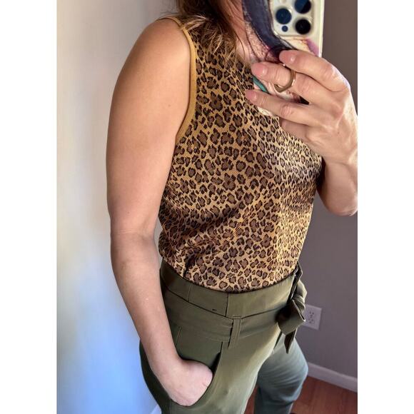 Not For Sale-Exclusively Misook Leopard Cheetah Animal Print Sleeveless Shell - Picture 4 of 14